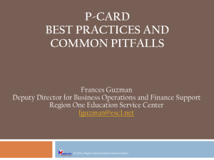 Best Practices on the Use of Purchasing Cards