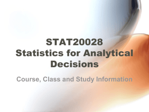 STAT20028: Statistics for Analytical Decisions
