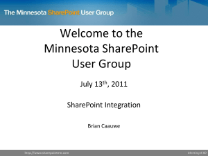 SharePoint Integrations - Minnesota SharePoint User Group