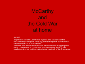 McCarthy and the Cold War at home