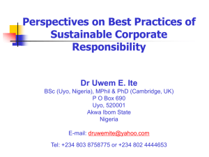 Perspectives on Best Practices of Sustainable Corporate
