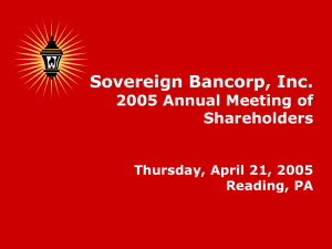 Sovereign Bancorp, Inc. 2005 Annual Meeting of Shareholders