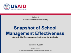SSME: Snapshot of School Management Effectiveness