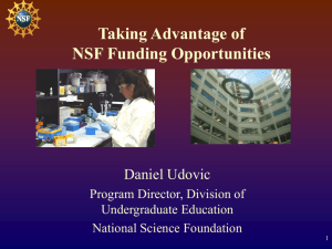 Taking Advantage of NSF Funding Opportunities (PowerPoint)