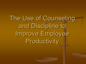 The Use of Counseling and Discipline to Improve