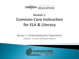 Module 1: A Closer Look at the Common Core State Standards for