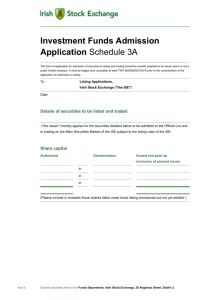 Investment Funds Admission Application Form