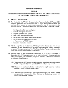 Terms of Reference... - Philippine Ports Authority