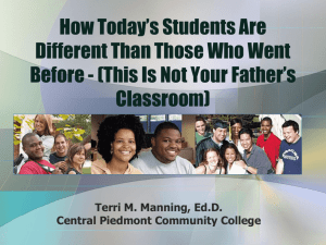 The Millennial Generation - Central Piedmont Community College
