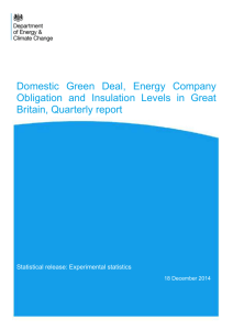 Green Deal, ECO and Insulation Levels, up to September 2014