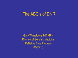 The ABC's of DNR - UNC School of Medicine