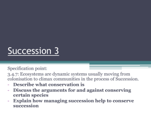 Lesson 3 Conservation and Succession