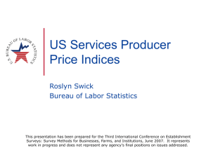 Services Producer Price Indices - American Statistical Association