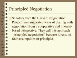 Principled Negotiation