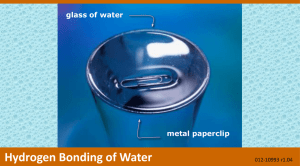 Hydrogen Bonding of Water