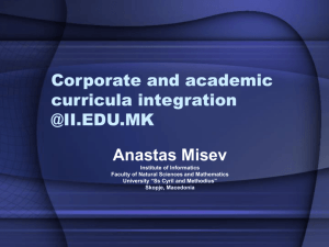 Corporate and academic curricula integration @II.EDU.MK