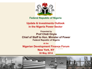 Update & Investments Outlook in the Nigeria Power Sector
