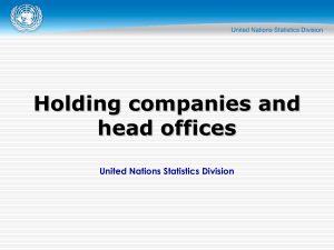 Holding companies and head offices