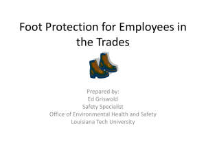 Foot Protection for Employees in the Trades Training