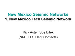New Mexico Tech Seismic Network