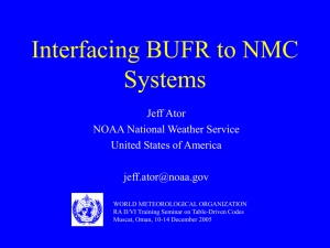 Interfacing BUFR to NMC systems