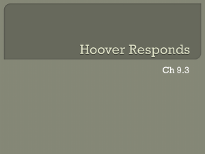 Hoover Responds to the Depression