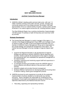 Job Brief, JD and Person Spec -Central Services Manager