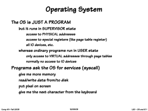 Operating System and Input/Output