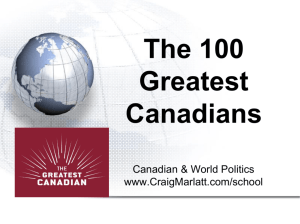 The Greatest Canadian Top 100 Slideshow
