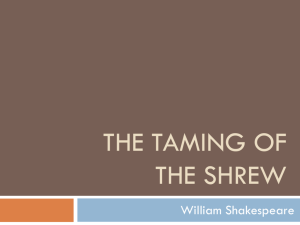 The Taming of the Shrew - Sonoma Valley High School