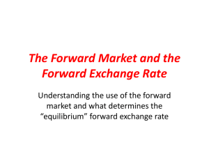 The Forward Market and the Forward Exchange Rate