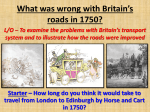 What was wrong with Britain's roads in 1750?