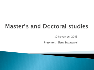 Master's and doctoral information session - UNISA
