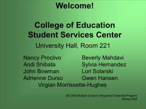 College of Education Student Services Center