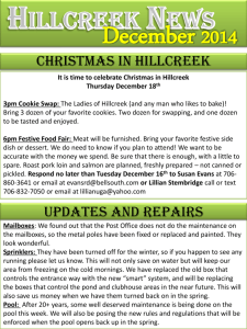 Sprinklers - Website for Hillcreek Residents