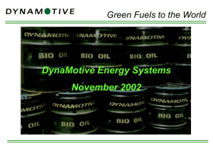 Green Fuels to the World: DynaMotive Energy Systems