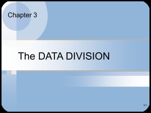 The DATA Division - YSU Computer Science & Information Systems