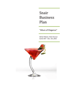 Snair Business Plan - Edwards School of Business