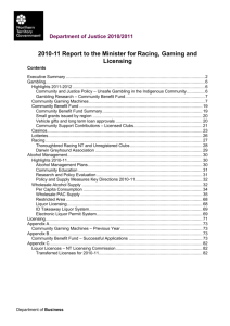 2010-11 Report to the Minister for Racing, Gaming and Licensing