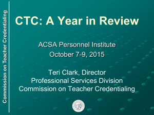 ACSA CTC A Year in Review