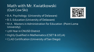 Mr. Kwiatkowski - Corona-Norco Unified School District