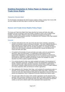 Human and trade union rights policy paper