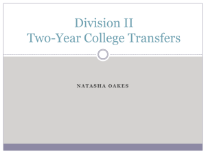 Division II Two-Year College Transfers