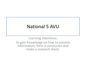 National 5 AVU – Displaying information, research