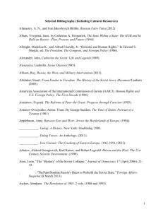 Selected Bibliography (Including Cultural