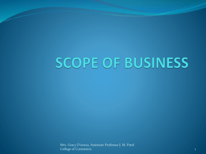 scope of business - Jashbhai Maganbhai Patel College of Commerce