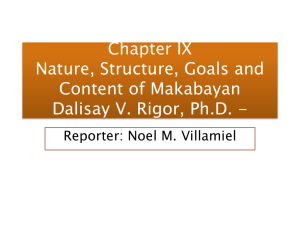 Chapter IX Nature, Structure, Goals and Content of Makabayan