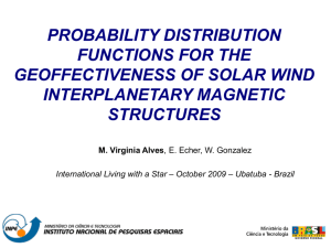 Probability distribution functions for the geoffectiveness of