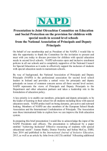 Presentation from National Association of Principals and Deputy