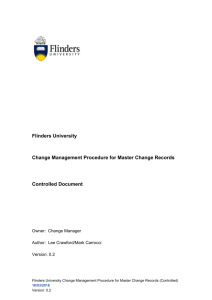 Change Management Procedure for Master Change Records